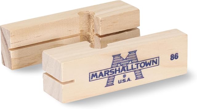 Marshalltown 3 3/4 Inch Wooden Masonry Line Blocks, 2 Pack / Pair, 86