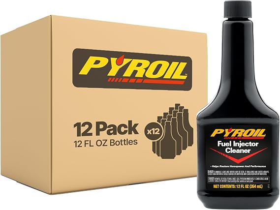 Pyroil Fuel Injector Cleaner, Cleans Deposits, Improves Engine Performance & Gas Efficiency, 12 Fl Oz (Pack of 12)