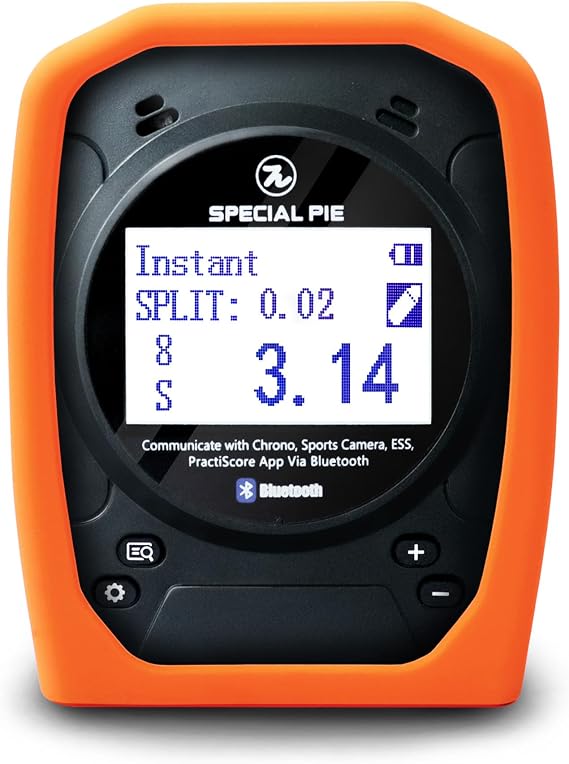 Shot Timer and Silicone Case Bundle (Black/Orange)