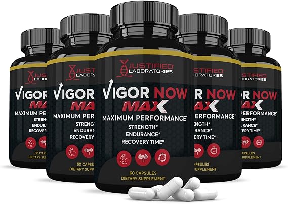 (5 Pack) Vigor Now Max 1600MG All Natural Advanced Men's Health Formula 300 Capsules