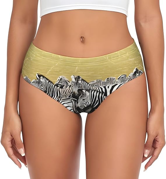(zebra racetrack) Print Breathable Women's Underwear Briefs with Elastic Waistband 1PCS - Size Ladies' briefs