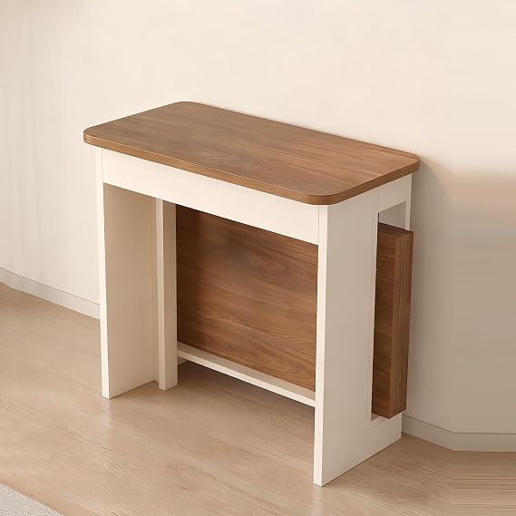 Extendable Dining Table, Saving Space Extendable Drop Leaf Table, Easy Movement, Compact Dining Table,Seats 2-6, Sturdy Wood Top, for Kitchen, Dining and Living Room(0.8m/8c)