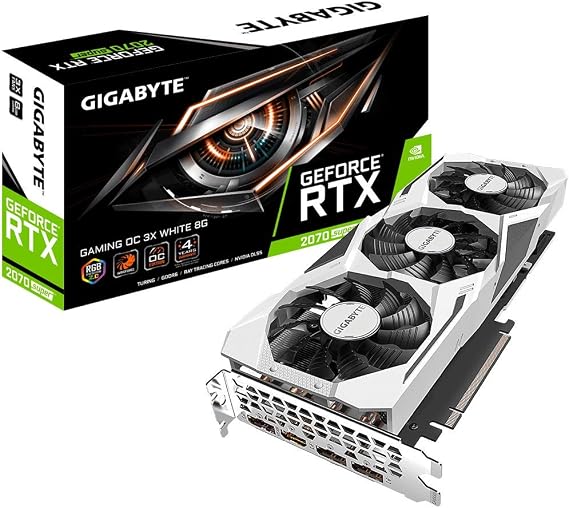 GIGABYTE GeForce RTX 2070 Super Gaming OC White 8G Graphics Card, 3X WindForce Fans, 8GB 256-Bit GDDR6, GV-N207SGamingOC White-8GD Video Card