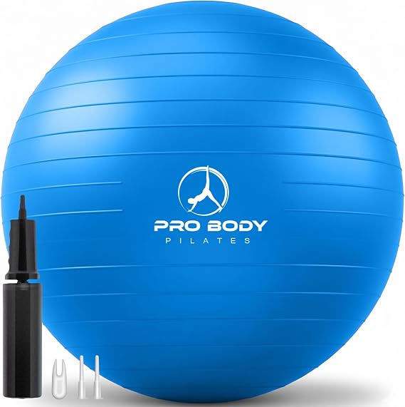 ProBody Pilates Ball Exercise Ball Yoga Ball, Multiple Sizes Stability Ball Chair, Gym Grade Birthing Ball for Pregnancy, Fitness, Balance, Workout and Physical Therapy
