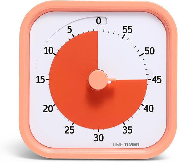 TIME TIMER Home MOD 60-Minute Visual Timer Home Edition, Silent Operation Study Tool for Kids Desk, Homeschool Supplies, Office & Meetings (Dreamsicle Orange)