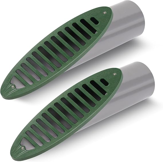Yard Drain Emitter 4in Green Angled Drainage Grate for 4Inch Connection-2pk