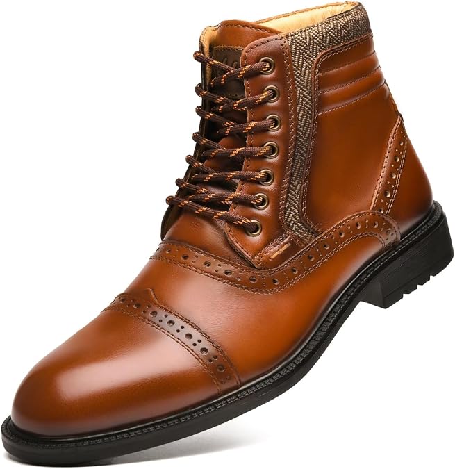 Arkbird Mens Chelsea Boots, Stylish and Comfort Leather Chukka Ankle Boots with Zipper