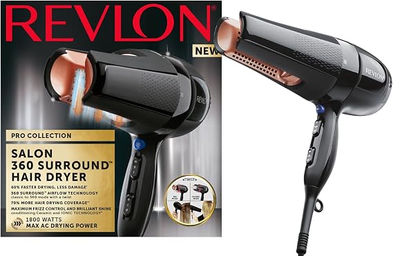 Revlon Pro Collection Salon 360 Surround Ac Hair Dryer, 1800 watt