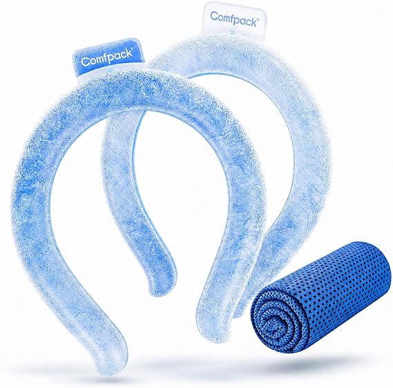 Comfpack 2PCS Neck Cooling Tube with Cooling Towel for Hot Weather