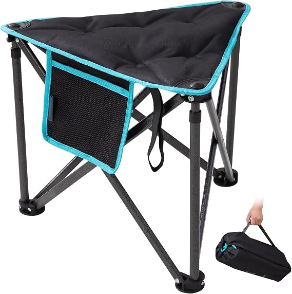 FUNDANGO Folding Tripod Stool, Lightweight Portable Fishing Chair 440Lbs