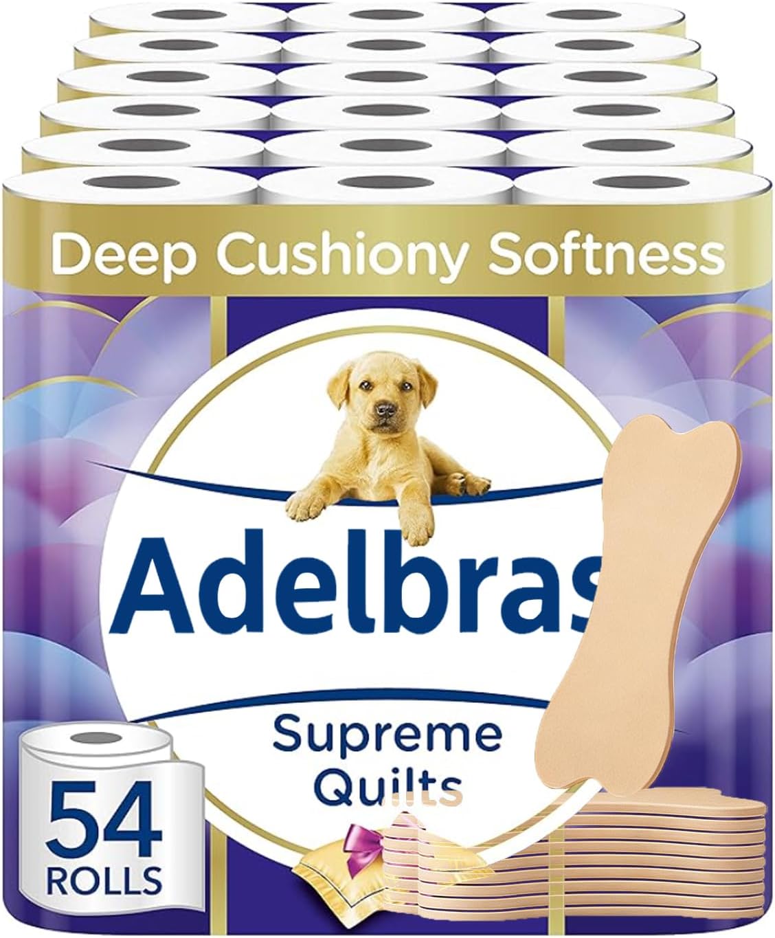 Andrex Toilet Roll - Supreme Quilted Toilet Paper, 54 Toilet Rolls