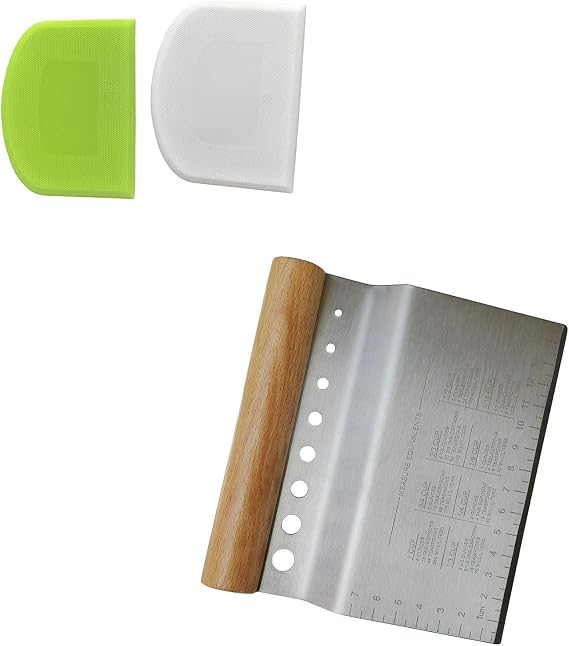 2 Pcs Dough Scraper & Bench Scraper Set