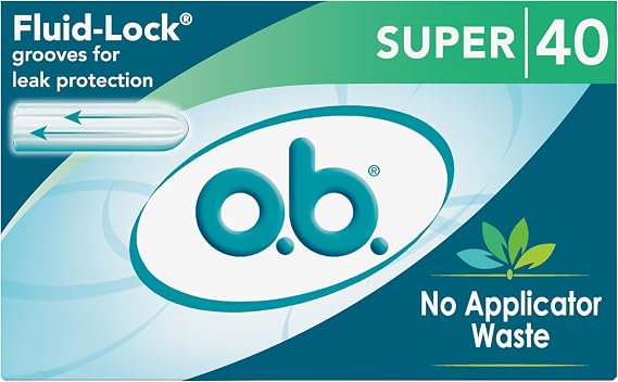 o.b. No Applicator Tampons Super, Applicator Free, Fragrance Free 40 ct