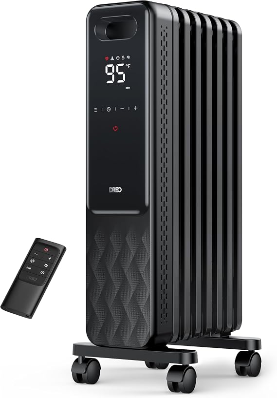 DREO Radiator Heater, Quiet Electric Space Heater for Indoor Use Large Room