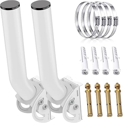 Universal Wireless Bridge Bracket Mount,11H - 1.38 Dual Screws Fixing Pole and Wall Mounted Mounting Mast Kit for Outdoor TV Antenna, Point to Point AP Access Point, Client Bridge CPE 2-Pack