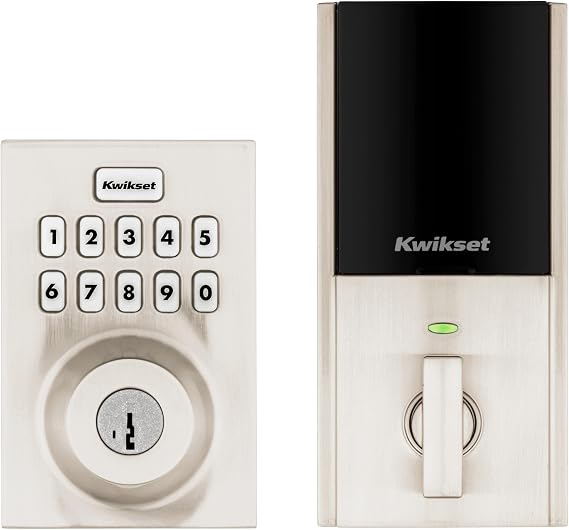 Kwikset HomeConnect 620 Z-Wave Long Range Enabled Keypad Smart Lock Convenient Keyless Entry, Customizable User Codes, Ring Alarm Compatible, Hub Required, Sold Separately Satin Nickel Contemporary