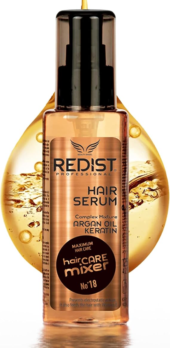 Redist Hair Serum with Keratin & Argan Oil 125ml | Intensive Repair for Dry & Damaged Hair | Anti-Frizz & Split End Treatment | Shine & Smoothness Restoring Hair Oil | Professional Hair Care Serum
