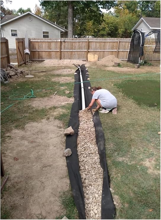 Non Woven Geotextile Fabric 1m/1.5m/2m Wide Landscaping Filter Fabric, Geotextile Fleece Membrane for Underlayment Erosion Control(2mx100m/6.5ftx328ft)
