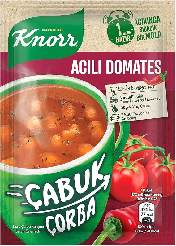 Knorr Çabuk Çorba Acılı Domates 22 g