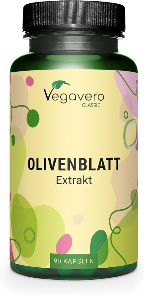 Vegavero Olive Leaf Extract Capsules High Dose Vegan - 40% Oleuropein - Spanish Olive Leaf Extract (15:1) - 90 Capsules - Laboratory Tested & No Additives - Olive Leaf Extract