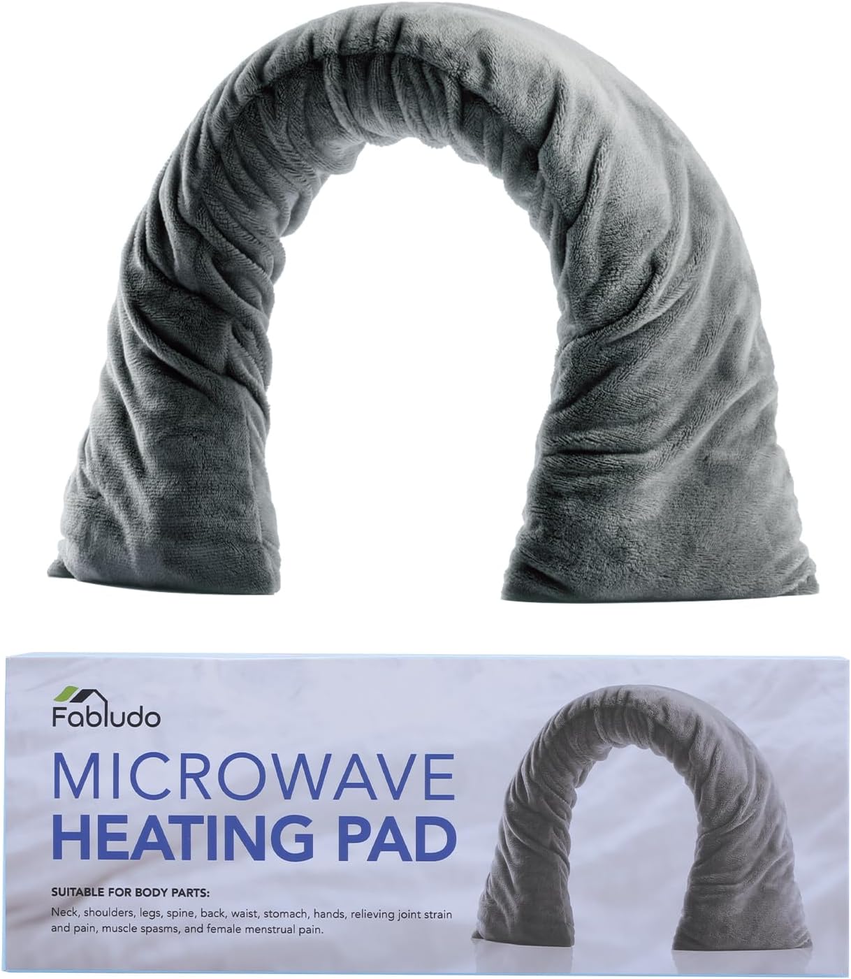 Microwave Heating pad for Neck and Shoulders Back microwavable Moist Heat Pack Warm hot Compress Neck wrap Weighted Rice Bean Bag Reusable Herbal Nature Calming Portable Grey