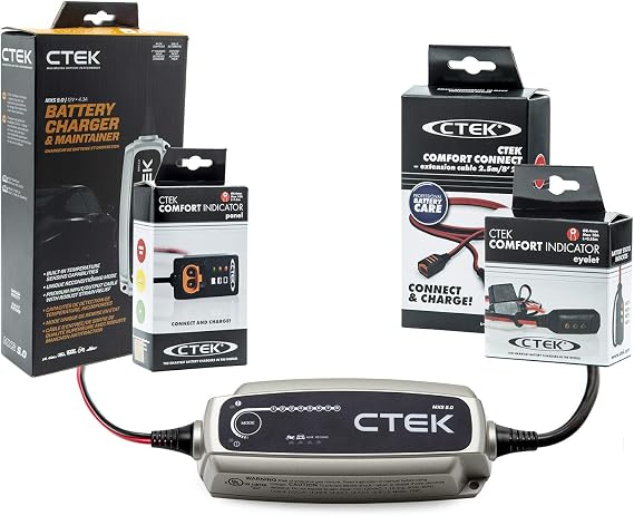 CTEK (40-206) MXS 5.0-12 Volt Battery Charger and Maintainer with Lawn and Garden Kit