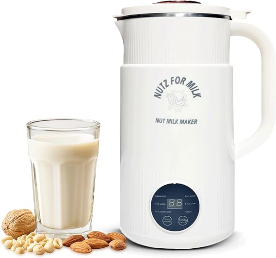 Nut Milk Maker, 28oz Plant-Based Nut Milk Machine for Almonds, Soy Beans, Oats & Dairy Free Beverages, Homemade Soy Milk Maker with 12 Hour Timer, Auto-Clean, Keep Warm, Boil Water & Quick Start Guide