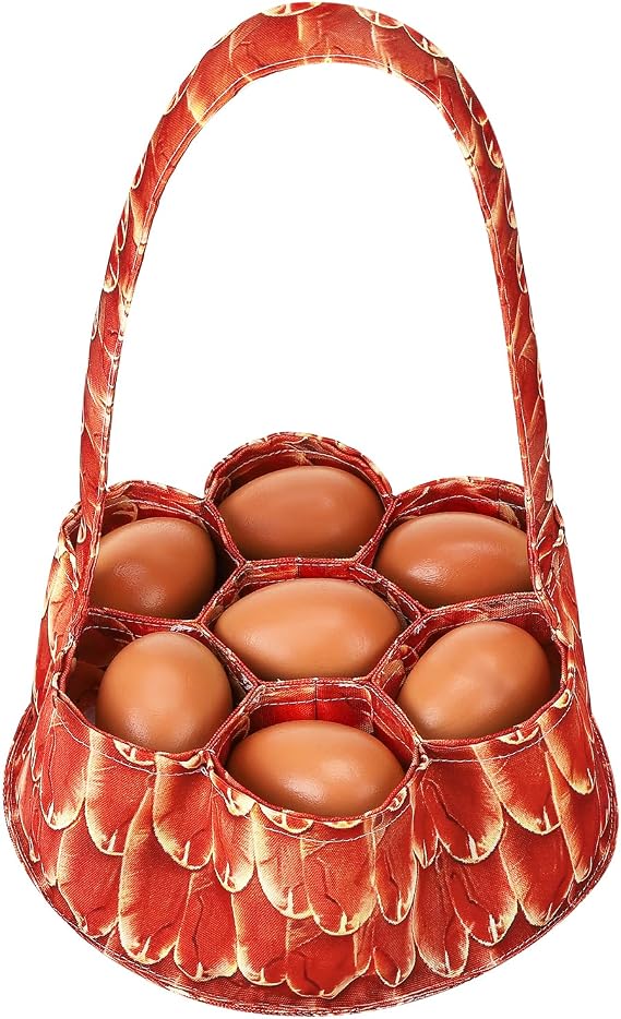Egg Collecting Basket, Egg Basket for Gathering with 7 Pouches