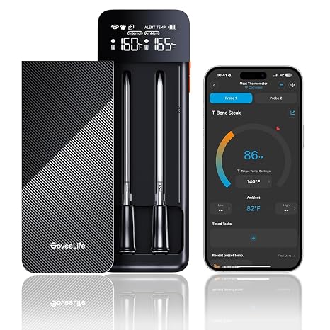 GoveeLife Smart Wireless Meat Thermometer Digital 2 Probes with App Alarm