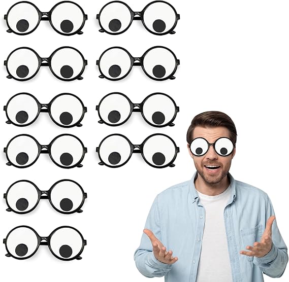 10Pcs Googly Eyes Glasses,Funny Glasses Shaking Eyeball Glasses,Halloween Party Funny Costume Accessories