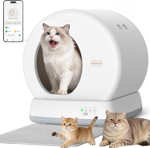 Meowant Automatic Cat Litter Box Self Cleaning, APP Control, Large Space