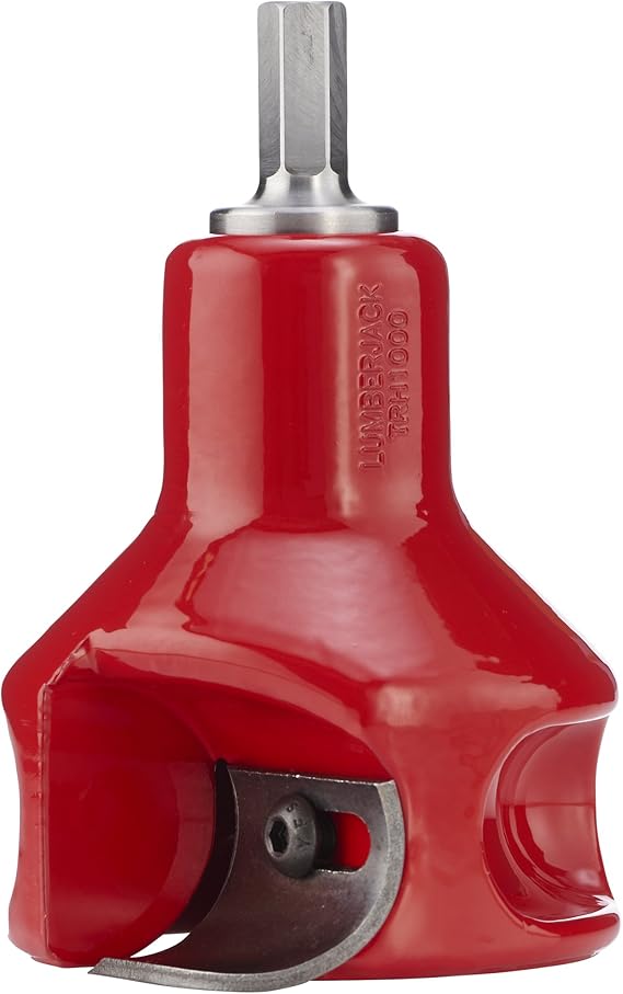 Lumberjack Tools Tenon Cutter for Log Furniture, 1" Diameter, Home Series Powder Coated Die Cast Aluminum Body, 1/2" Shank, Dual Blades Create a Radius Shoulder Profile, DIY Made in USA