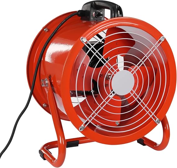 Portable Axial Blower | 12 Inches High Velocity Fan | Portable Ventilation Fan For Cooling | Utility Blower Fan | 0-75 adjustable angle | 3300r/min | 2295.45ft3/min Air Delivery