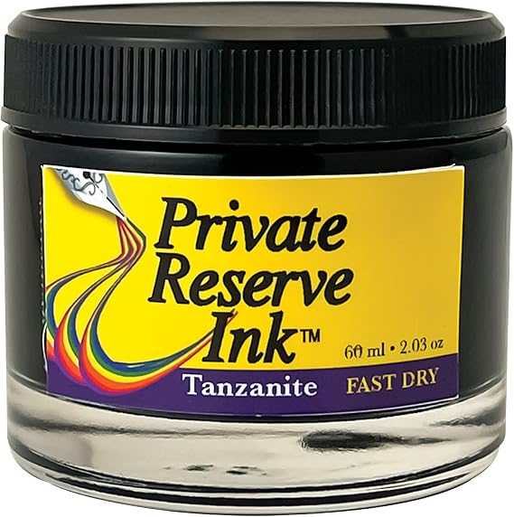 Private Reserve Ink FAST DRY - 60 ml Ink Bottle for Fountain Pen (Tanzanite Fast Dry) (PR17043)