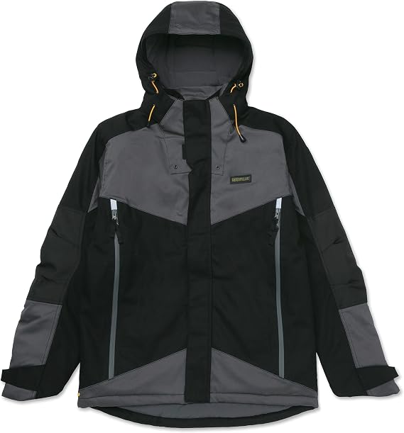 Caterpillar mens Triton Insulated Jackets With Waterproof Shell, 2-way Front Zipper, and Removable Adjustable Hood