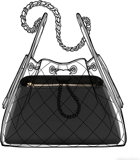 Wallet Organizer Insert for Chanel 25 Small Handbag, Lightweight Nylon Bag Insert with 2 Elastic Pockets and Smooth Zipper Soft Touch Bag Organizer for Women, Luxury Bag Shaper, Small