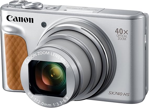 Canon PowerShot SX740 HS, Point and Shoot Digital Camera, Optical Zoom, 4K Video, Silver | Powered by 4K video, optical zoom, 20.3MP high sensitivity CMOS sensor