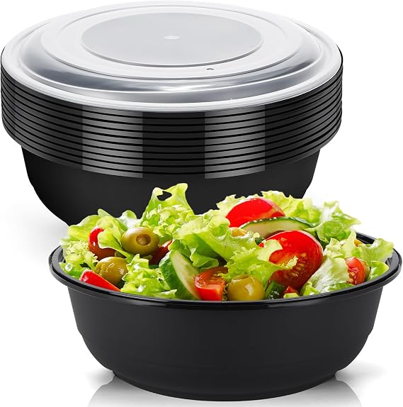 Newtay 10 Pack 162 oz Large Plastic Serving Bowls with Lids