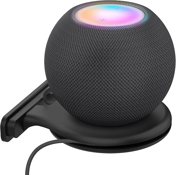 AHASTYLE HomePod Mini Wall Mount ABS Stand Holder with Cable Management Accessories for Apple HomePod Mini with Screws Space-saving for Kitchen, Bathroom and Bedroom (Black-1pc)