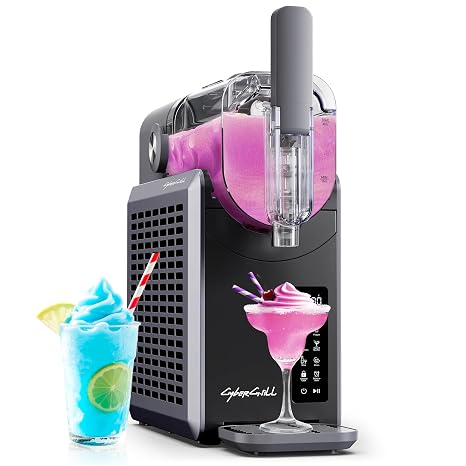 CyberChill Slushie Machine, Slushy Machine for Home with LED Display - 5 Preset Programs & 24H Delay Start&Freshness, No Ice Needed Frozen Drink Maker for Frozen Margaritas, Frappes & Ice Cream