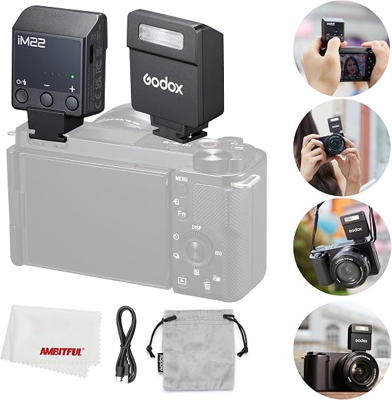 Godox iM22 Mini Flash for Camera, with Built-in Battery