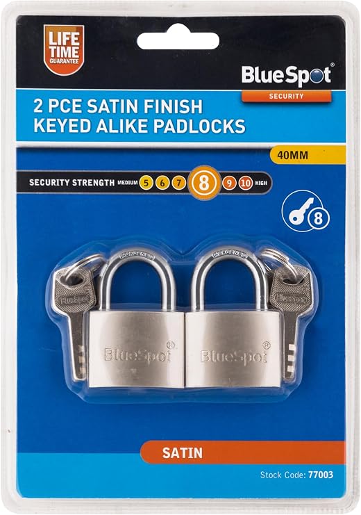 Fort Knox 77003 40 mm Satin Finish Keyed Alike Padlocks (2-Piece), Gold