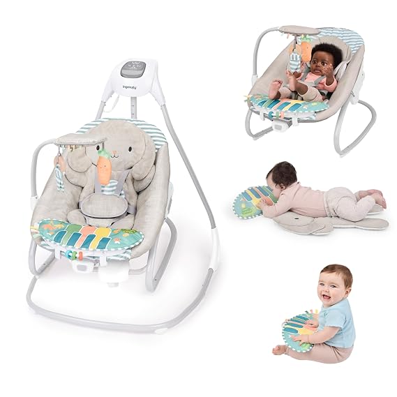 Ingenuity Grow with Me SimpleComfort Piano Playtimen Baby Swing & Rocker
