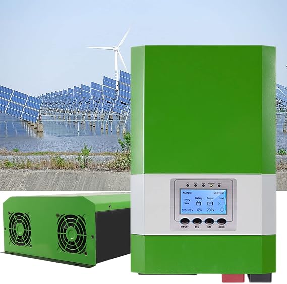 3000W Hybrid Inverter Split Phase Pure Sine Wave Power Inverter 3KW Input 24V DC to 110V AC Output Converter Built-in 50A Solar Power MPPT Charge Controller