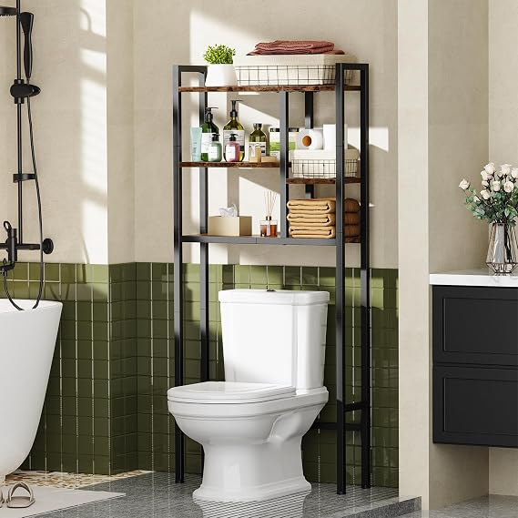 Asgolion Over-The-Toilet Storage Rack, 3-Tier Bathroom Shelves Over Toilet