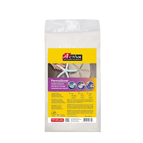 Activa PermaStone Casting Compound, 48-oz (1.36kg) | Strong & Durable, Reproduces Fine Details, Dries White