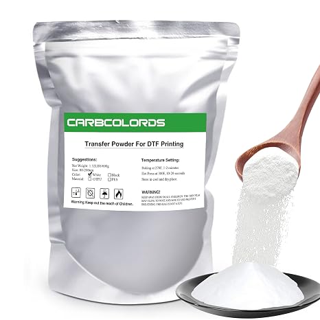 DTF Transfer Powder Hot Melt Adhesive Powder for Direct to Film Printing, Fine Grain Heat Transfer Powder for Inkjet DTF, Works with PET Film & DTF Ink,White DTF Powder
