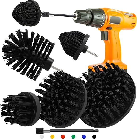 5pcs Drill Brush Attachment Set, with 1pcs Extend Long Attachment
