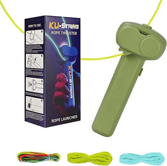 Electric String Rope Launcher Toy - Fidget String Launcher Toys, Cool Lasso Loop Stuff, Cool String Launcher Toy, Glow In the Dark Rope Toy for Adults, Green