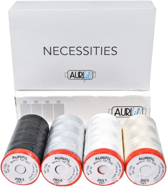 Aurifil Necessities Thread Collection - 4 spools, Assorted